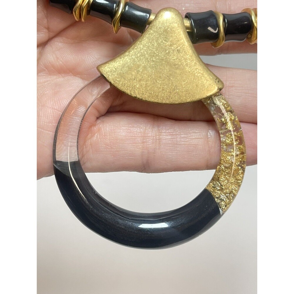 Robert Lee Morris Soho Art Deco Pendant Collar Necklace - Picture 3 of 5